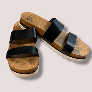 Reef Cushion Vista Hi Slide Sandals Women’s US 12 Black Cork Platform